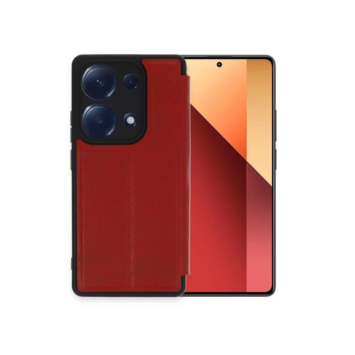 Xiaomi Redmi Note 13 Pro 4G Kılıf Flip Cover - Kırmızı görsel 2