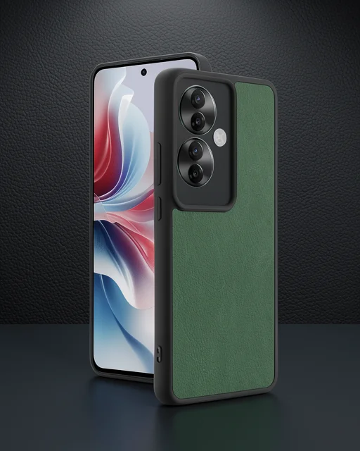 Oppo Reno 11f Kılıf Aras Deri Kapak - Açık Yeşil