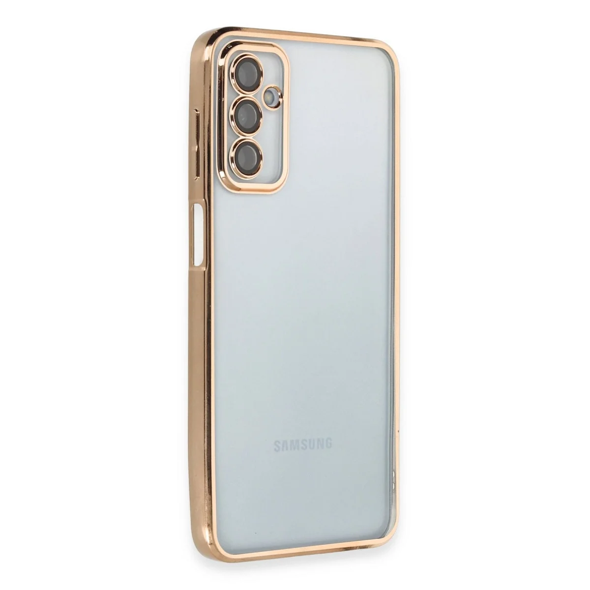 Samsung Galaxy M23 Kılıf Razer Lensli Silikon - Gold görsel 2