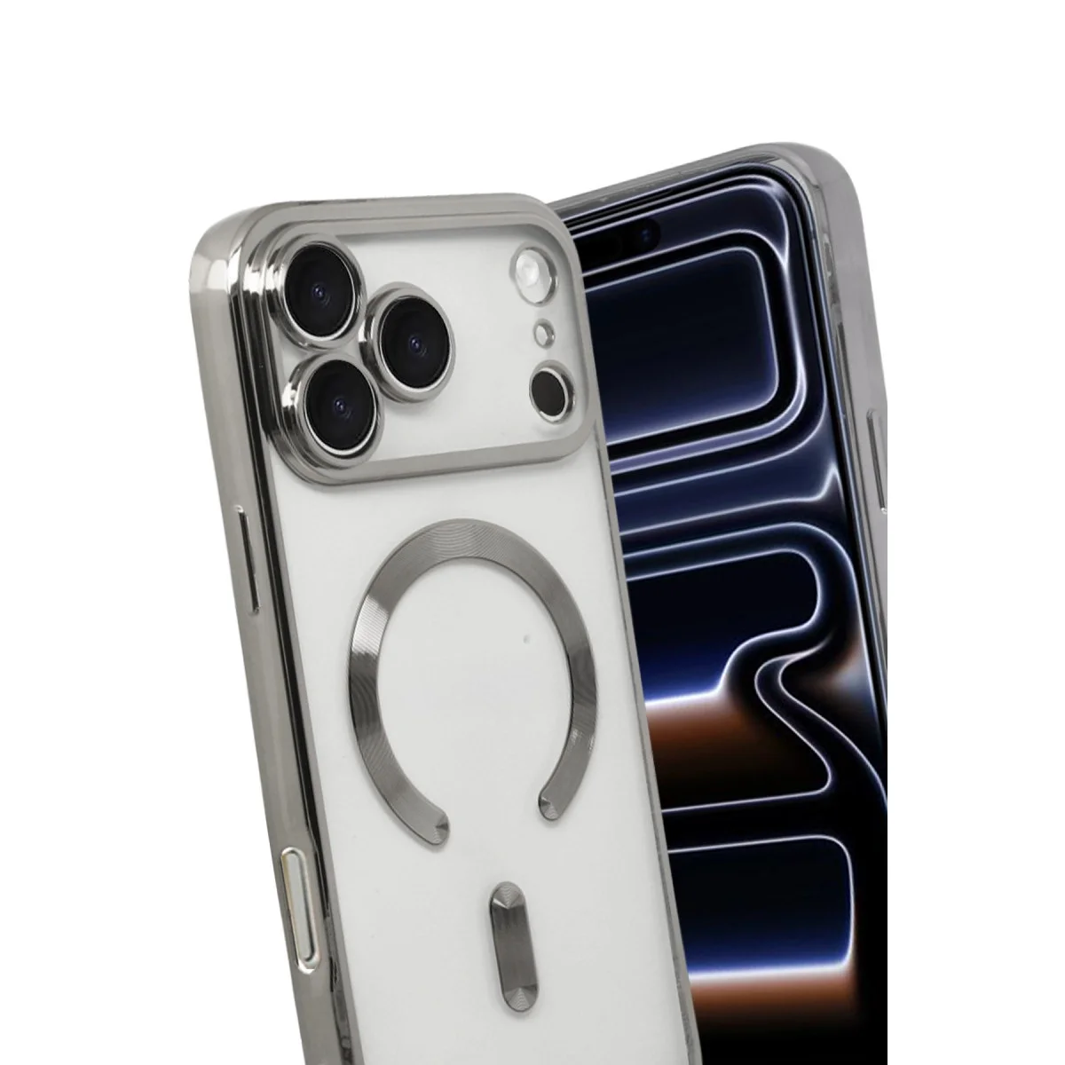 Apple İphone 17 Pro Max Kross Magneticsafe Kapak - Gümüş görsel 3