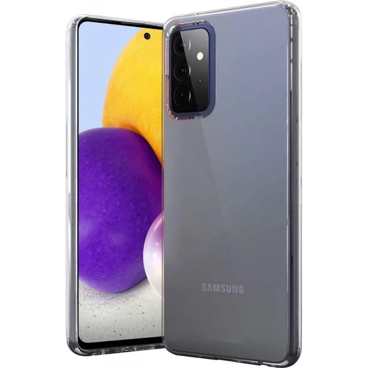 Samsung Galaxy A72 Kılıf Lüx Şeffaf Silikon görsel 2