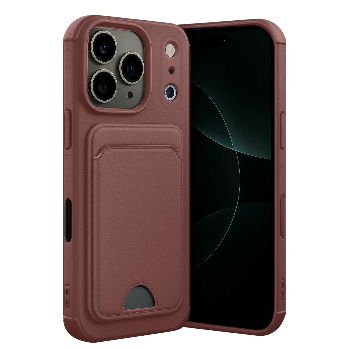 Apple iPhone 17 Pro Kelvin Kartvizitli Silikon - Bordo