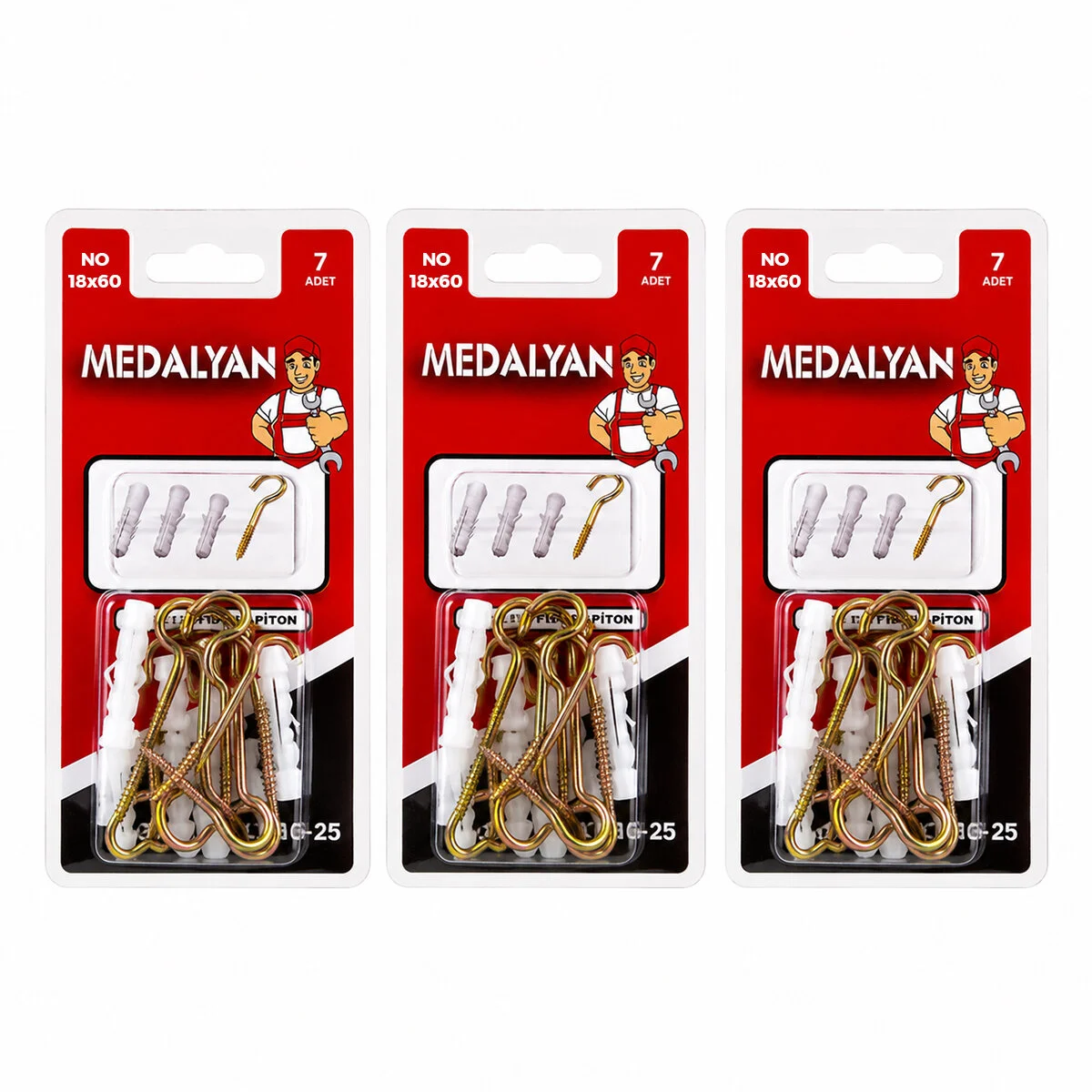 84 Adet 18X60 Açık Piton Dübelli 12X7PCS