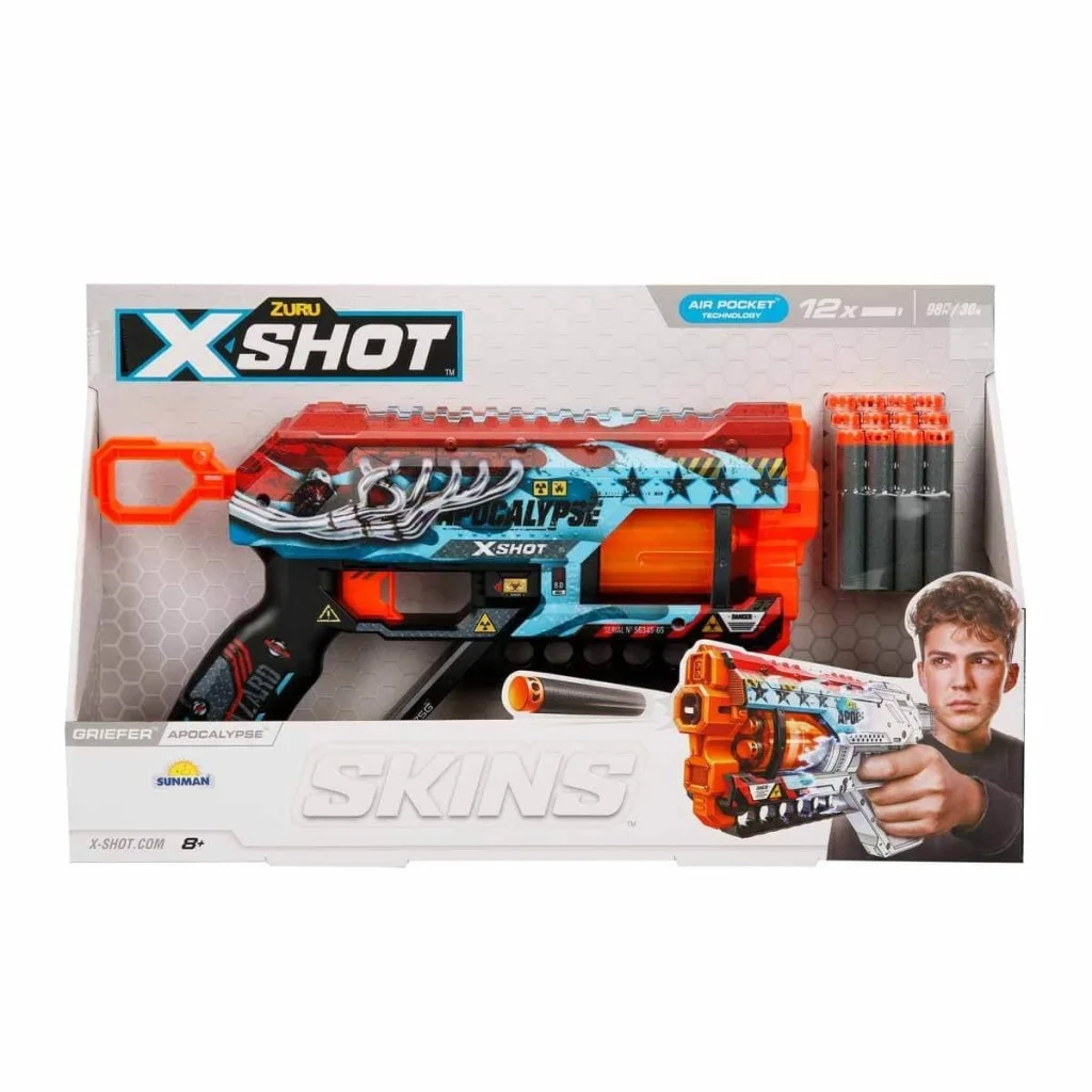 36561 X-Shot Skins Griefer 12 Mermili Sünger Dart Atan Silah 32 cm görsel 2