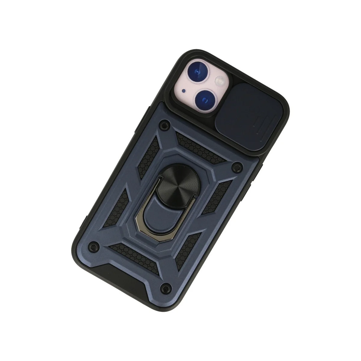 Apple İphone 13 Kılıf Pars Lens Yüzüklü Silikon - Lacivert görsel 3