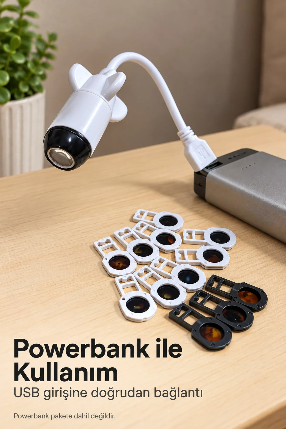 USB Projeksiyon Lambası Ay ve Gezegen Desenli görsel 2