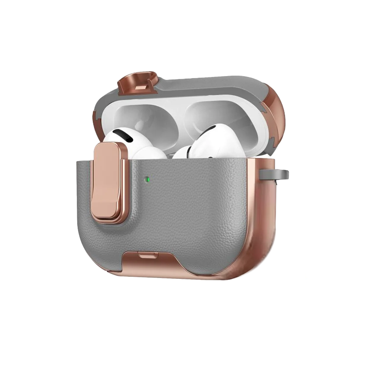 Apple Airpods Pro 3 (3.nesil) Rova Deri Kılıf - Rose Gold görsel 2