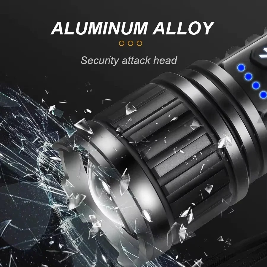 BD-14 10W TG LED Alüminyum Alaşımlı Zoomlu Type-C Şarjlı El Feneri görsel 7