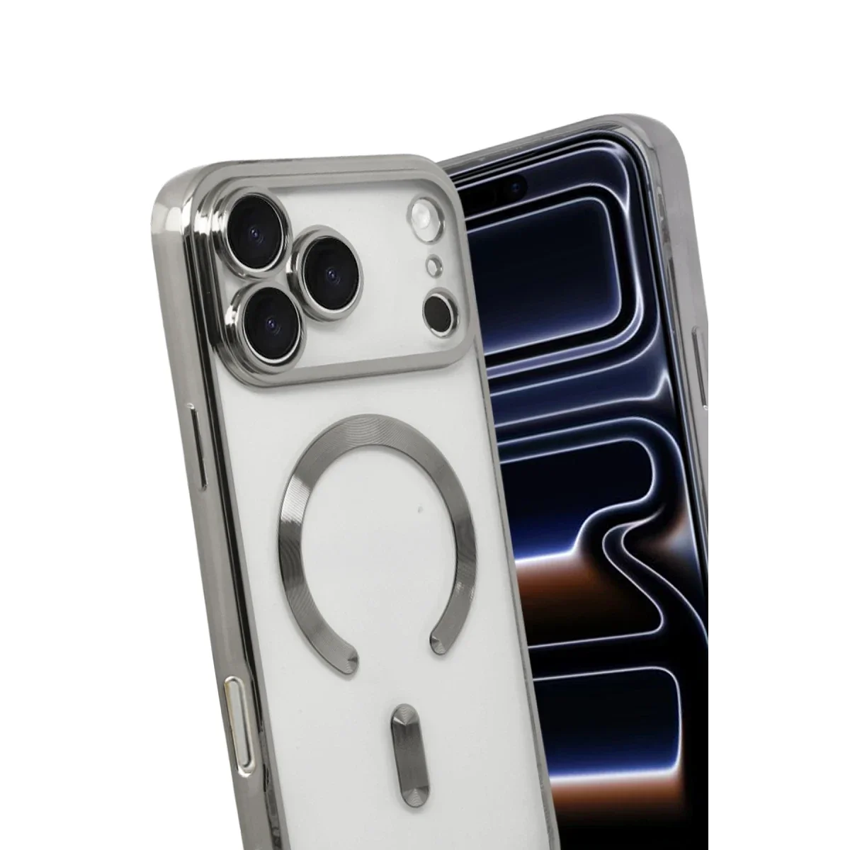 Apple iPhone 17 Pro Max Kross Magneticsafe Kapak - Gümüş görsel 3