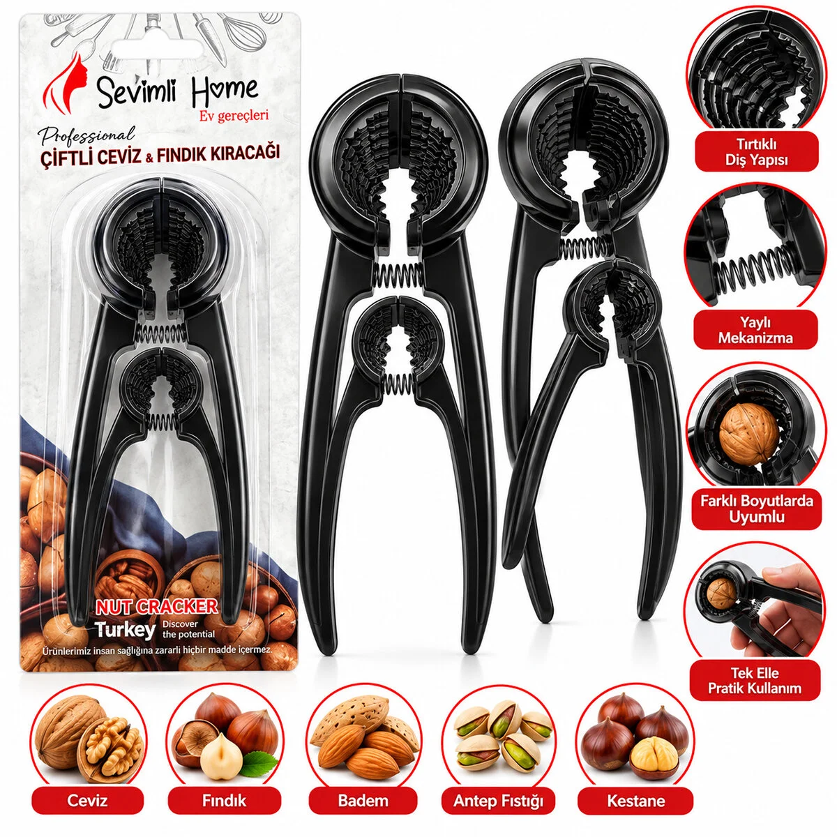 2PCS Set Döküm Metal Fındık - Ceviz Kıracak