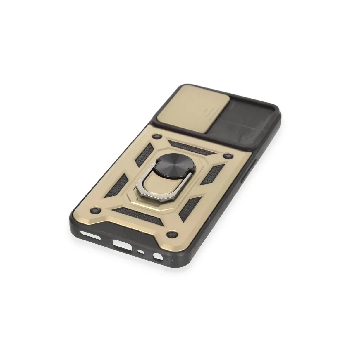 Realme C35 Kılıf Pars Lens Yüzüklü Silikon - Gold görsel 5
