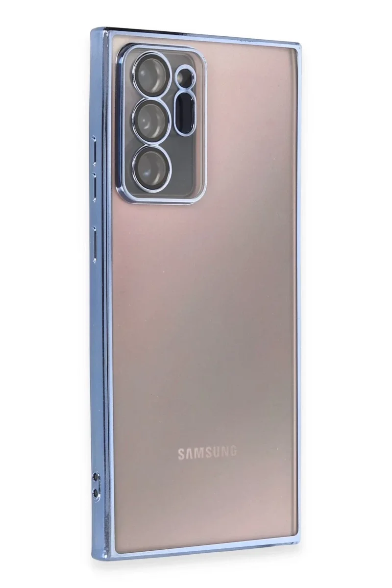 Samsung Galaxy Note 20 Ultra Kılıf Razer Lensli Silikon - Açık Mavi