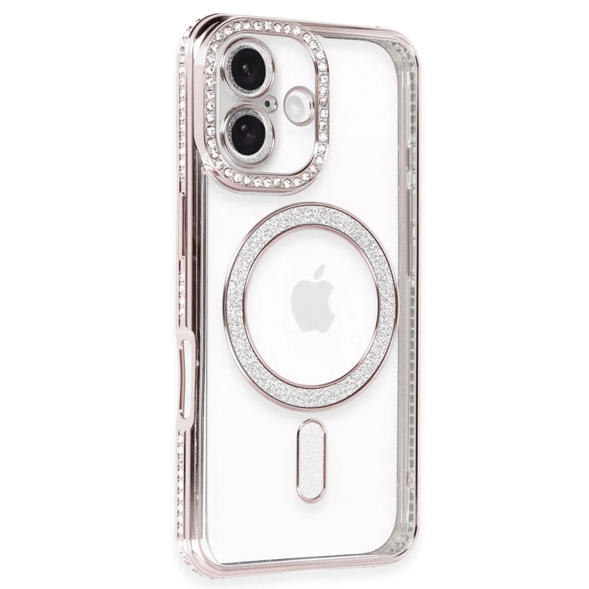 Apple İphone 16 Plus Kılıf Joke Simli Magneticsafe Kılıf - Pembe görsel 2