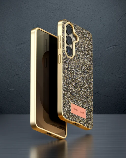 Onegif Samsung Galaxy S26 Plus Bright Simli Kapak - Gold