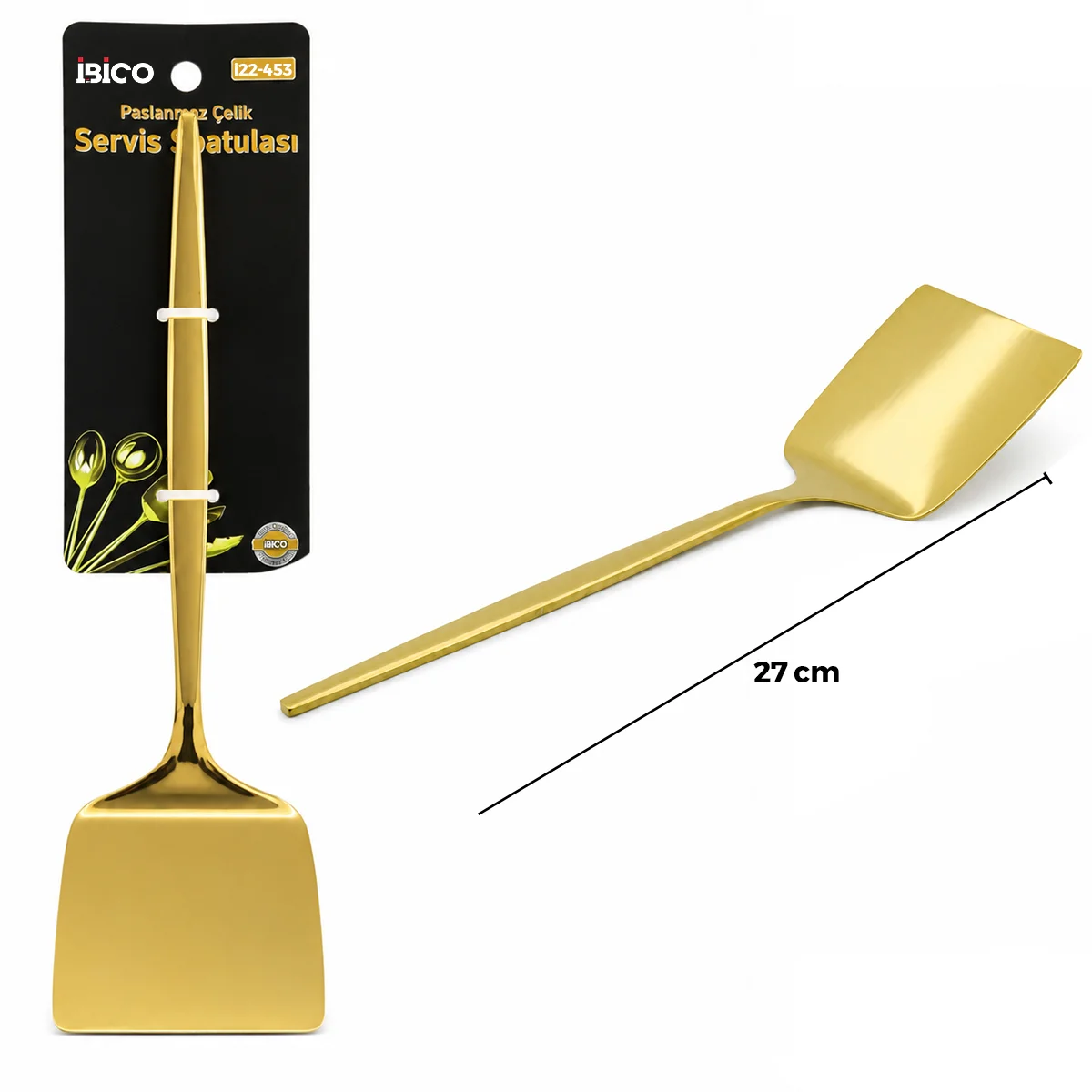 Altın Renk Metal Servis Spatula görsel 2