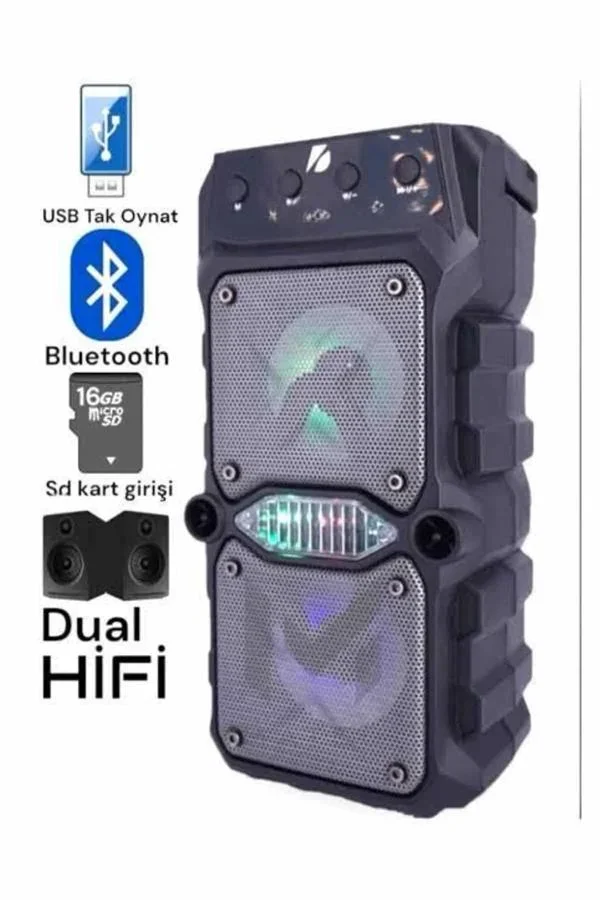 Ses Bombası Kablosuz Bluetooth Hoparlör Çift Çıkışlı Yüksek Ses Kaliteli Hoparlör görsel 3