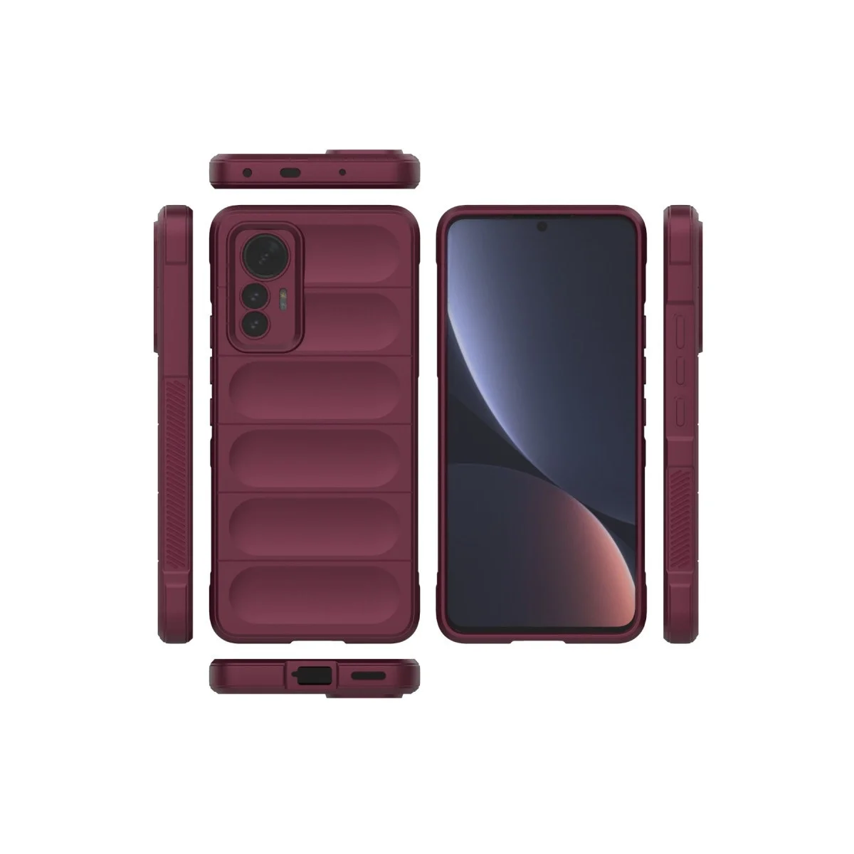 Xiao 12 Lite Kılıf Optimum Silikon - Bordo görsel 3