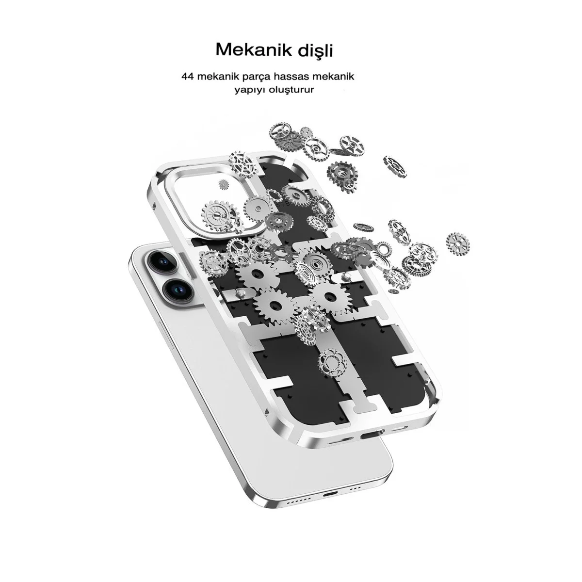 Apple İphone 14 Pro Kılıf Mekanik Bumper Kapak - Mavi görsel 3