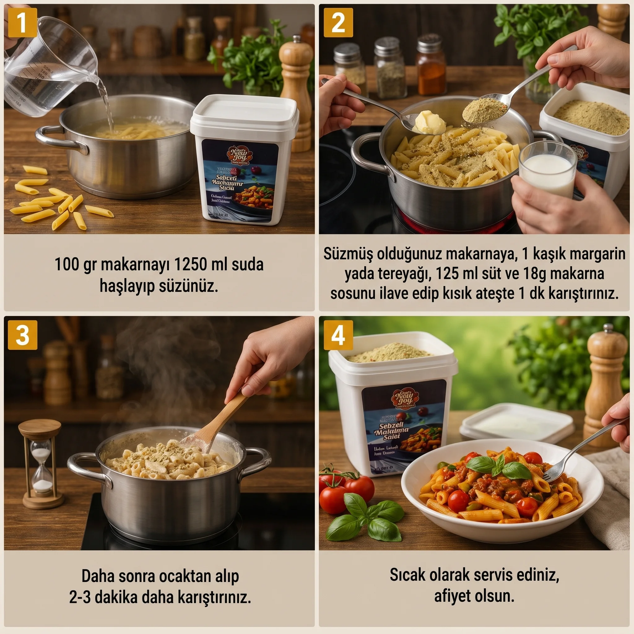 Sebzeli Makarna Sosu 1000 gr Vegetable Pasta Sauce - Helal Belgeli, Yerli Üretim görsel 4