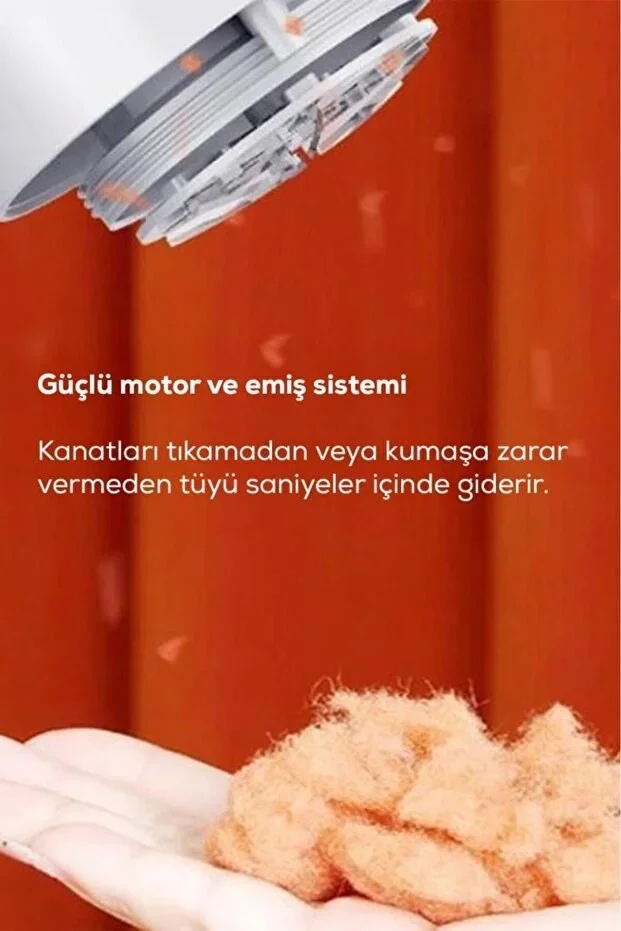 6 Bıçaklı Şarjlı Tüy Ve Tiftik Tezleme Makinesi Beyaz Yuvarlak Tasarım YEDEK BIÇAKLI görsel 3