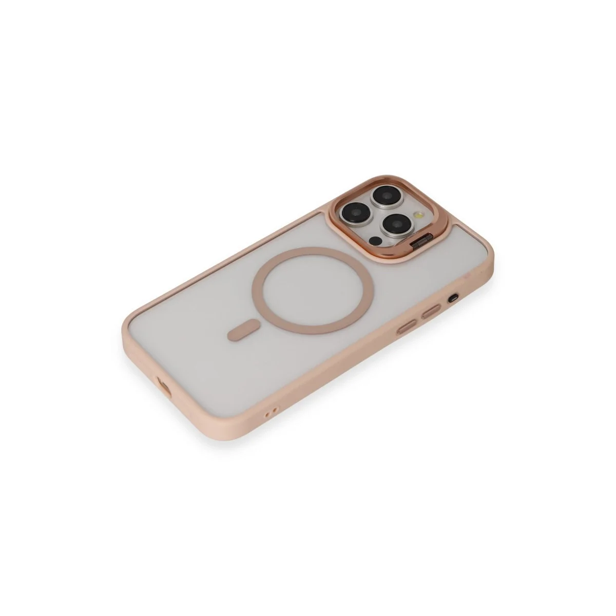 Joko Apple İphone 15 Pro Max Kılıf Roblox Lens Magsafe Standlı Kapak - Pudra görsel 4
