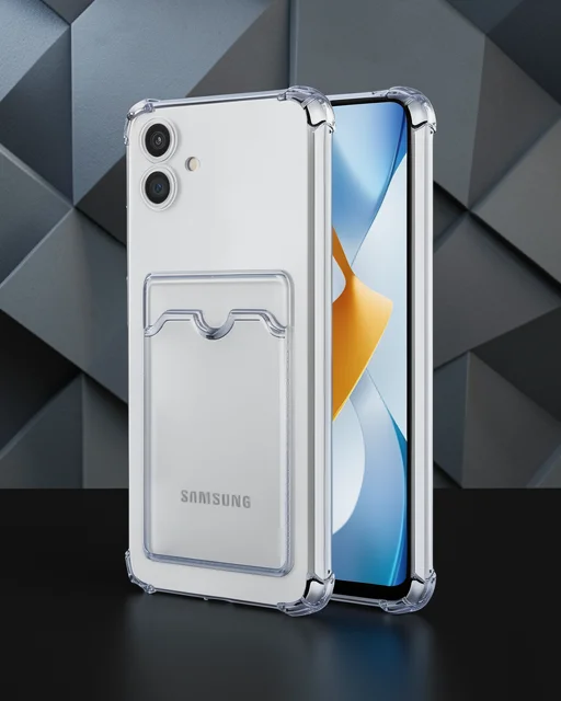 Samsung Galaxy A05 Kılıf Kart Şeffaf Silikon - Şeffaf