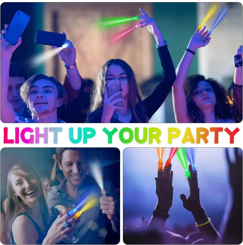 Led Işıklı Renkli Püsküllü Parmak Işığı 4 Renk 4 Adet görsel 2