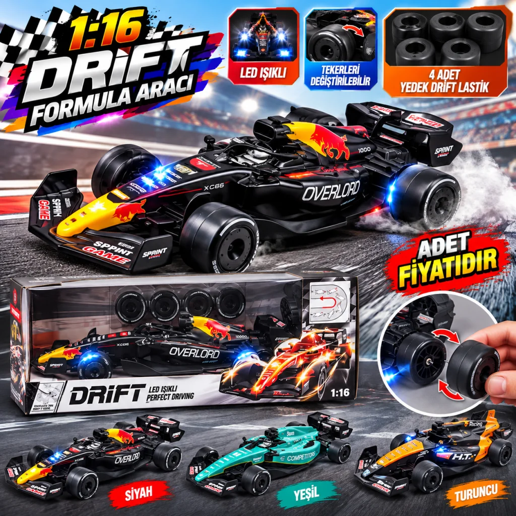 L2501-3 1:16 Led- 4 Yedek Drift Teker 3MODEL Formula Oyuncak Araba
