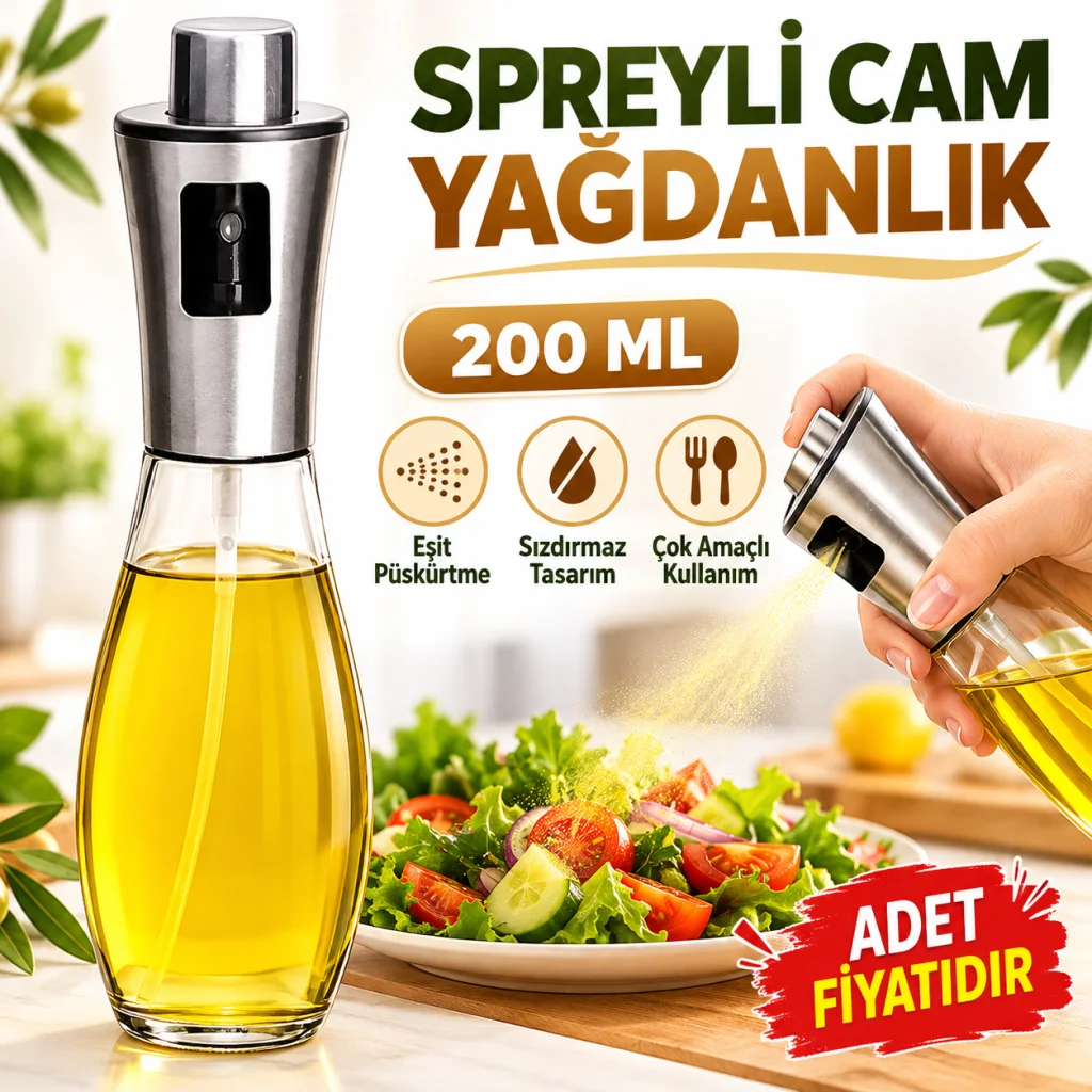 Çok Amaçlı Spreyli Sızdırmaz Cam Şişe Yağdanlık Limon Sirke Sos Püskürtücü Dağıtıcı Sprey (adet fiyatıdır)