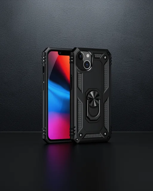 Apple İphone 14 Plus Kılıf Sofya Yüzüklü Silikon Kapak - Siyah