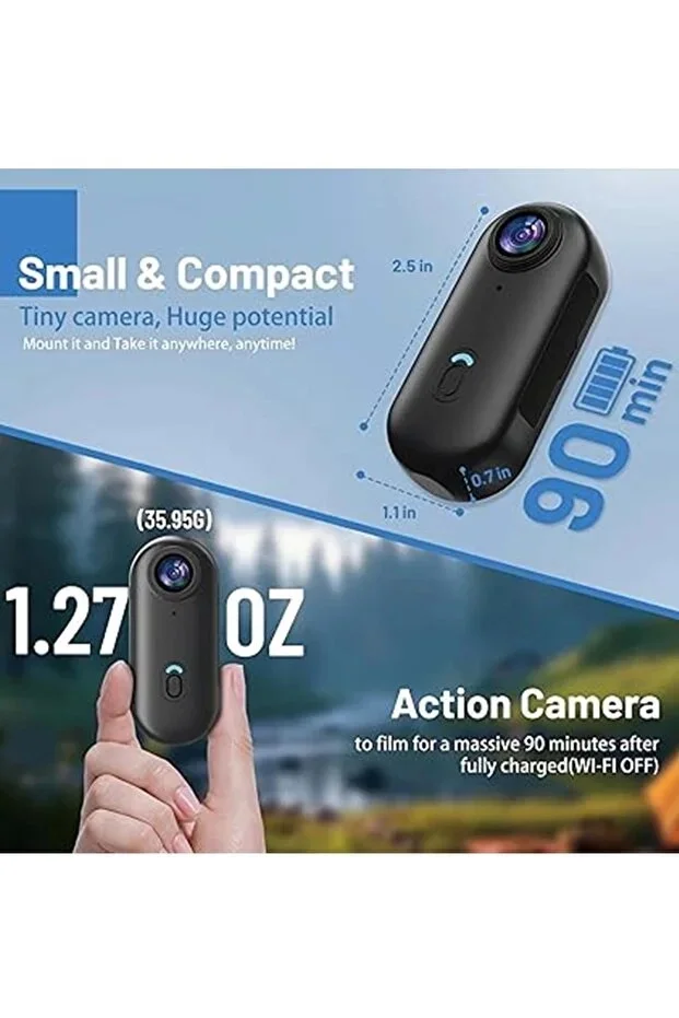 ni WIFI Aksiyon Kamerası 1080P Taşınabilir Vücut Kamerası Giyilebilir Video Kaydedici Siyah görsel 3