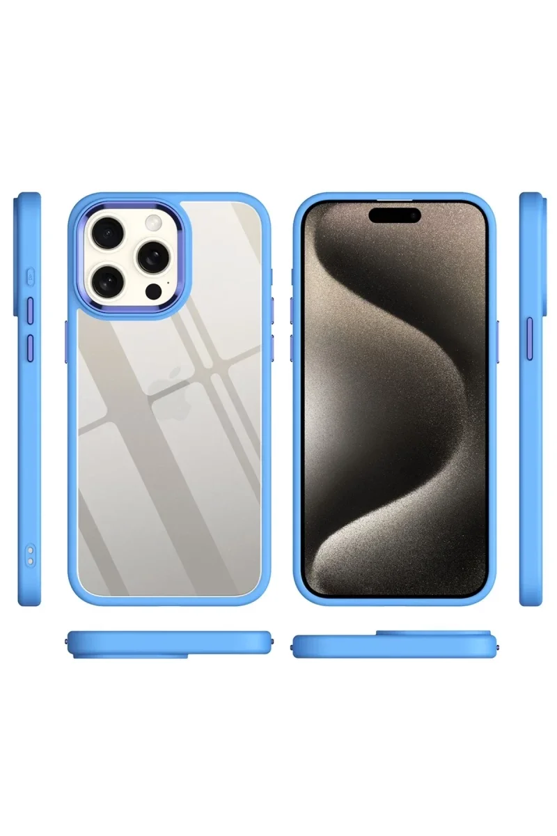 Apple iPhone 15 Pro Kılıf Power Silikon - Mavi görsel 3