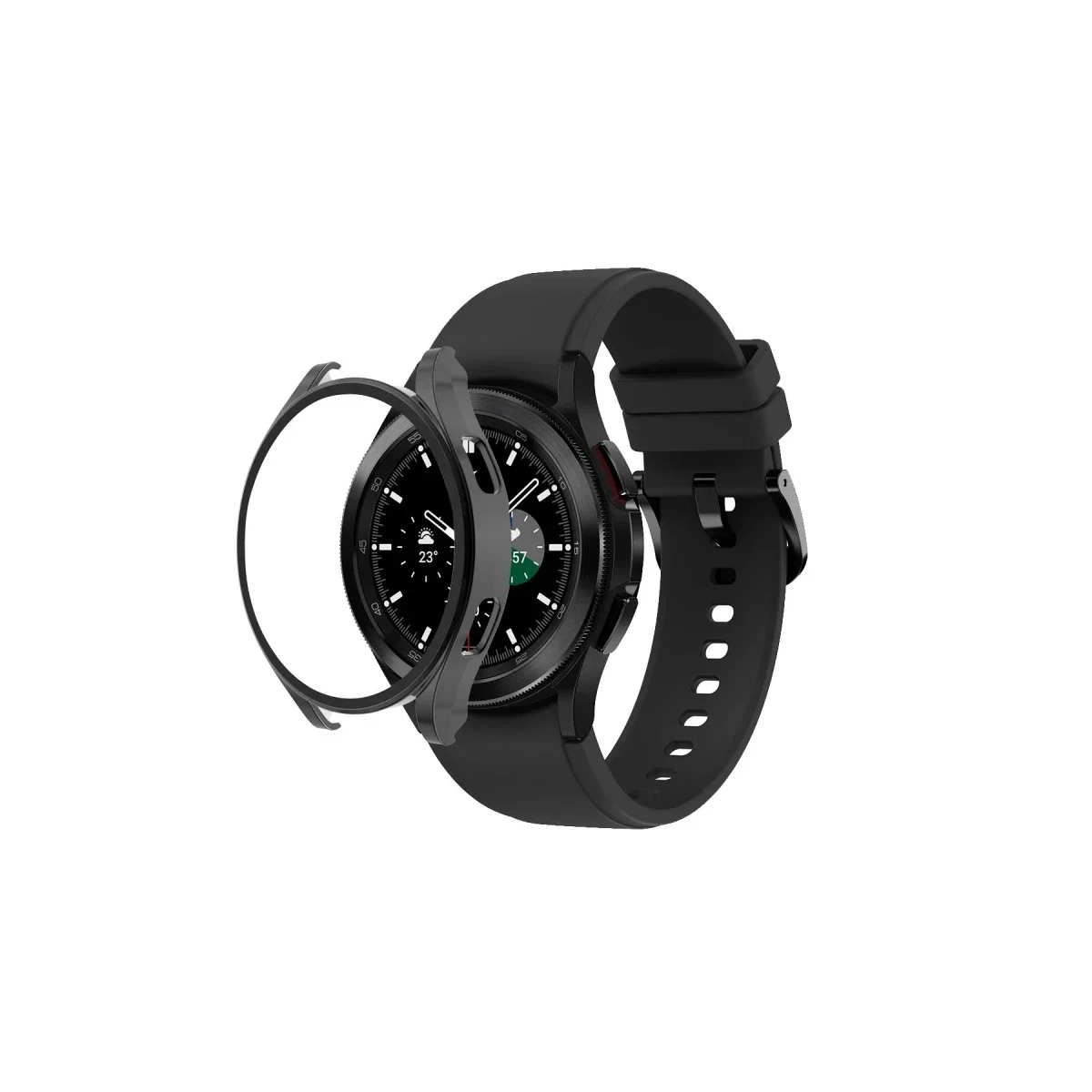 Watch 5 Pro 45mm Wall Camlı Kasa Ekran Koruyucu - Siyah görsel 2