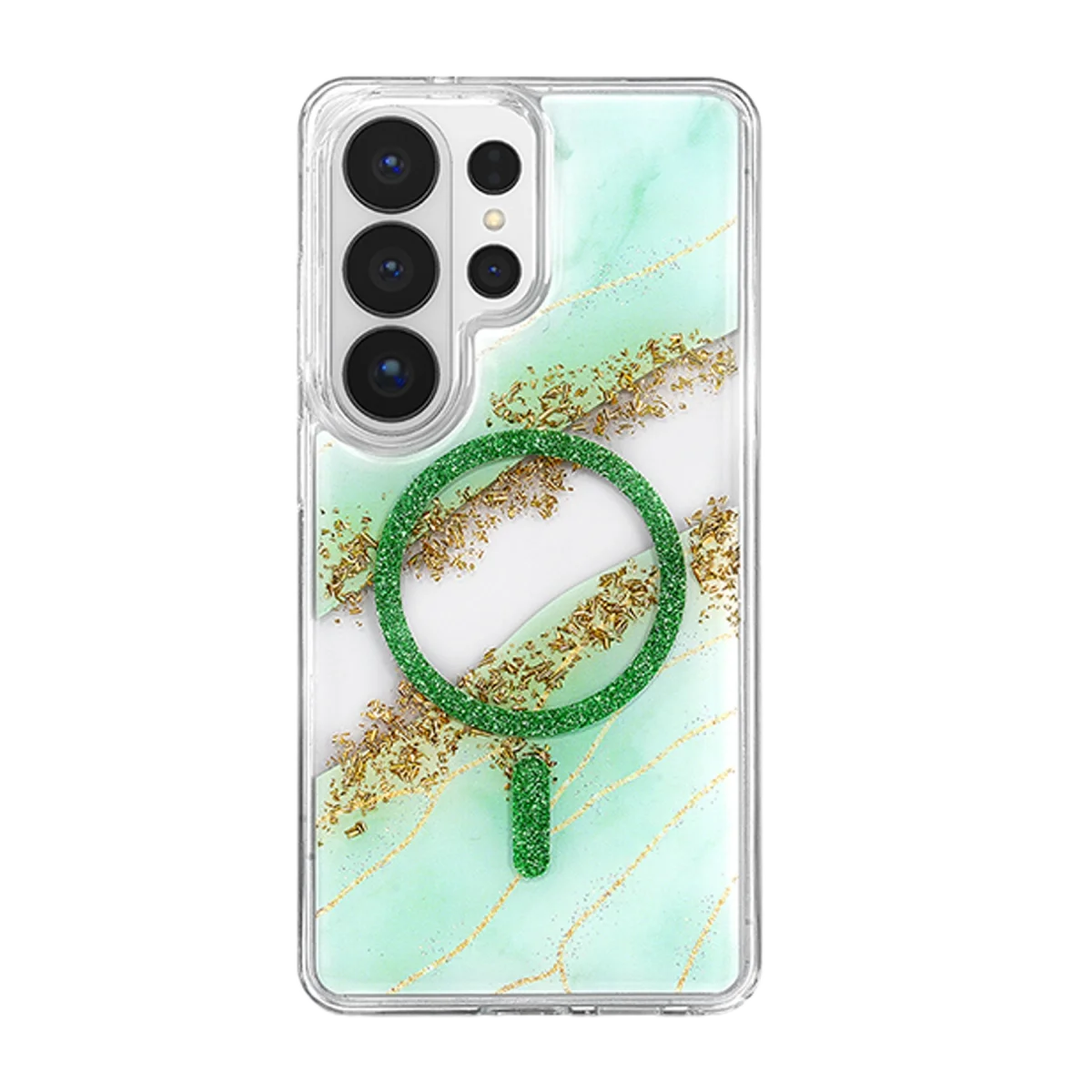 Onegif Samsung Galaxy S26 Ultra Lotus Simli Magsafe Kapak - Yeşil görsel 3