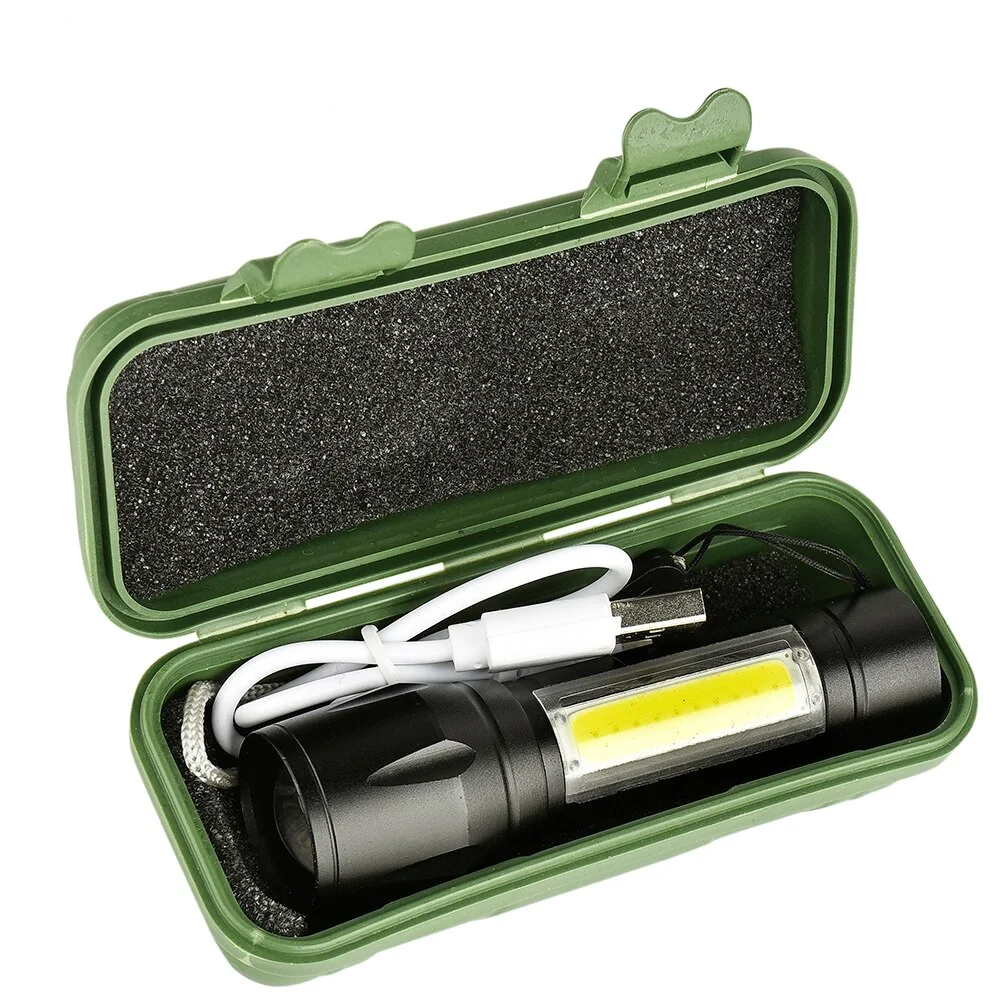 Su Geçirmez Şarjlı El Feneri 2500 Lumens + 5W COB LED USB Lion Şarjlı Ultra Güçlü Q5 XPE görsel 3