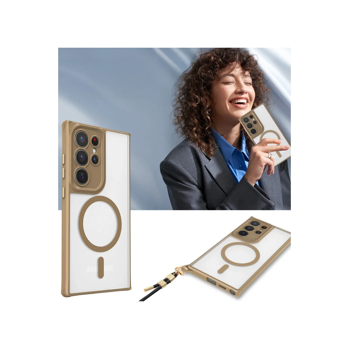 Samsung Galaxy S24 Ultra Kılıf Enka Magsafe Silikon Kılıf - Siyah görsel 3