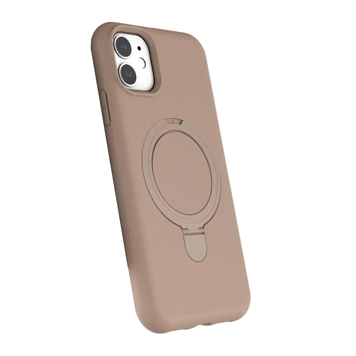 Apple iPhone 11 Regal Magsafe Standlı Kapak - Çöl Titanyum görsel 2