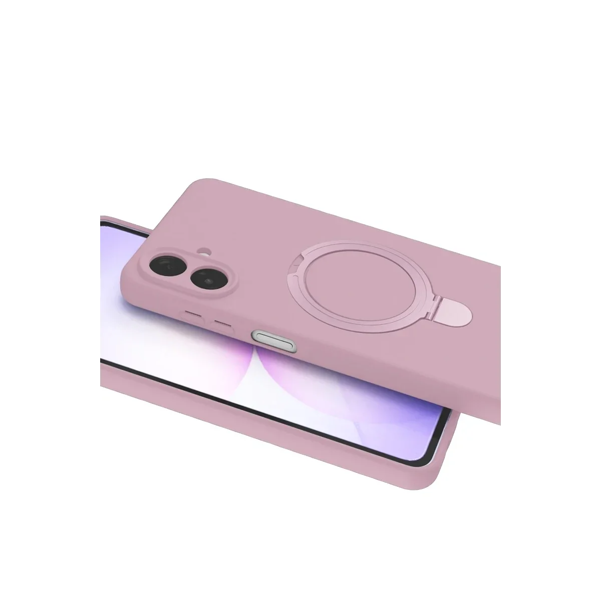 Samsung Galaxy A07 4G Regal Magsafe Standlı Kapak - Açık Pembe görsel 4