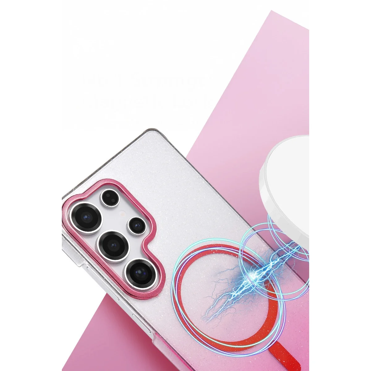Samsung Galaxy S23 Ultra Glossy Magsafe Kapak - Pembe görsel 2