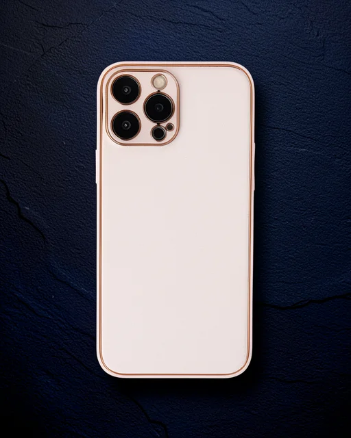 Apple İphone 13 Pro Kılıf Coco Deri Silikon Kapak - Pudra