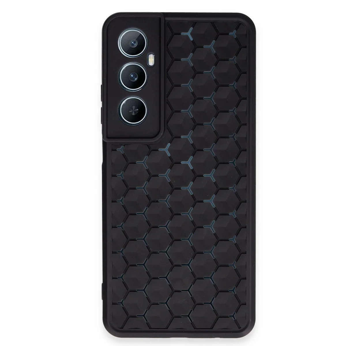 Realme C65 Kılıf Petek Silikon Kapak - Siyah görsel 2