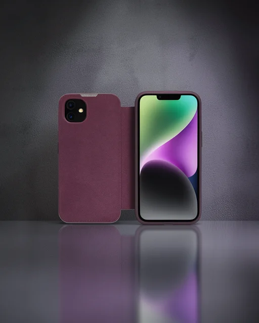 Apple İphone 13 Pro Kılıf Dolpin Kapaklı - Derin Mor