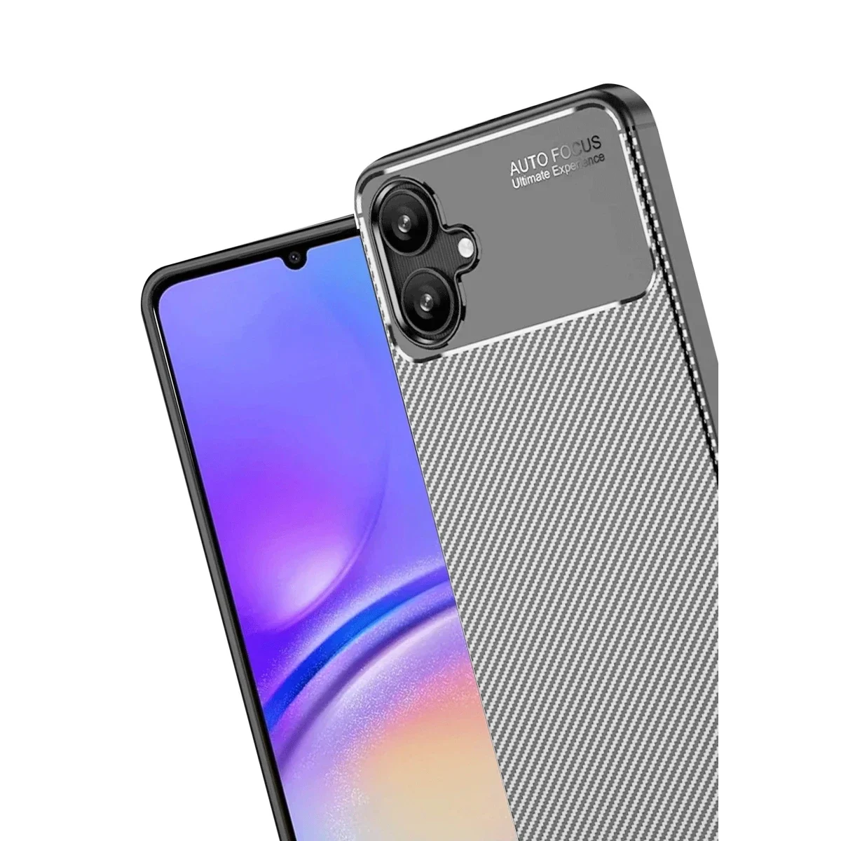 Samsung Galaxy A06 Kılıf Auto Focus Karbon Kapak - Gri görsel 4