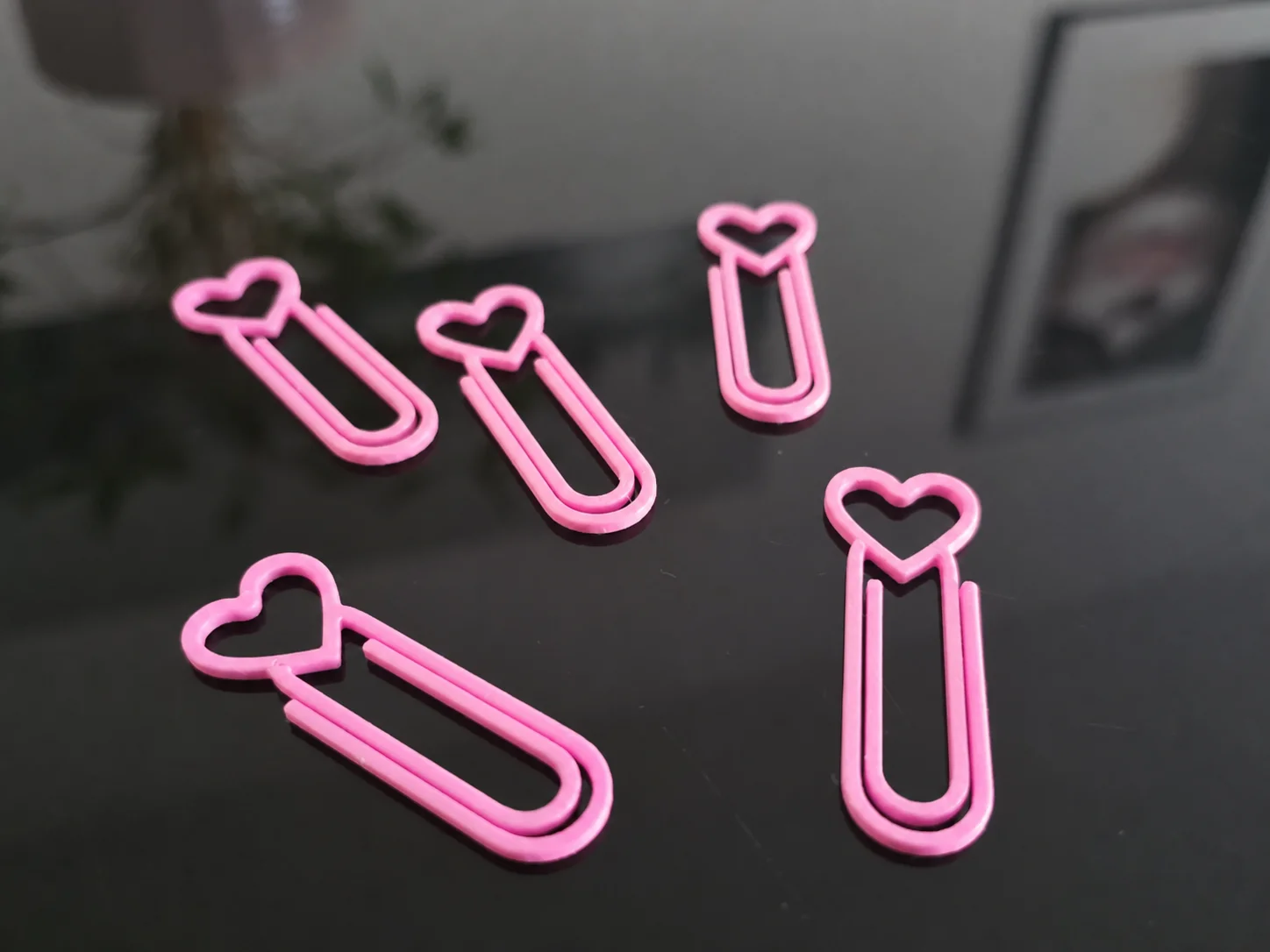 3D Baskı Kalp Figürlü Ataç - 10lu Set - Pembe