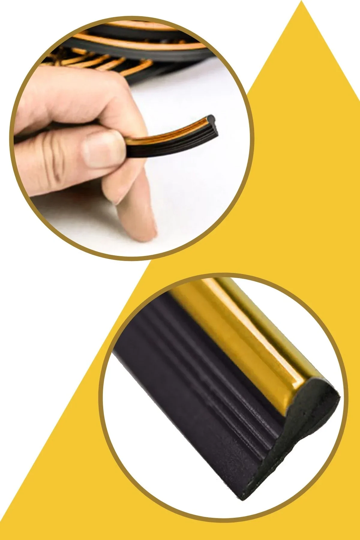 Gold Araba Oto Trim Dekorasyon Şeridi Kauçuk Elastik Kolay Kurulum 5 metre Şerit Bant görsel 8