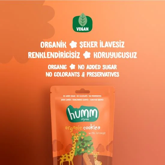 Organik Vegan Portakallı Kurabiye 55 Gr görsel 2