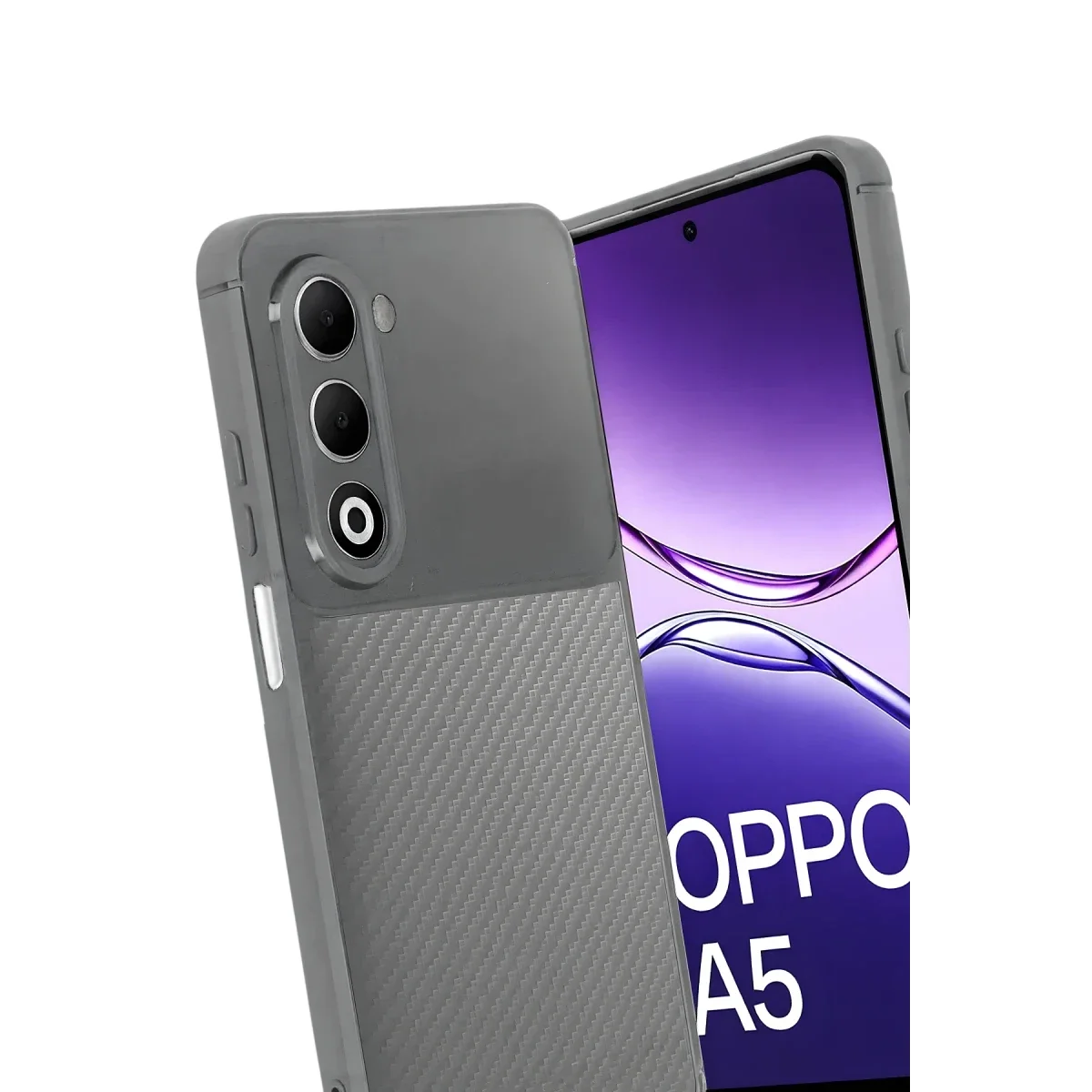 Oppo A5 4G Auto Focus Karbon Kapak - Gri görsel 3