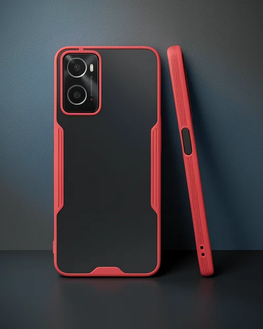 Oppo A96 Kılıf Platin Silikon - Kırmızı