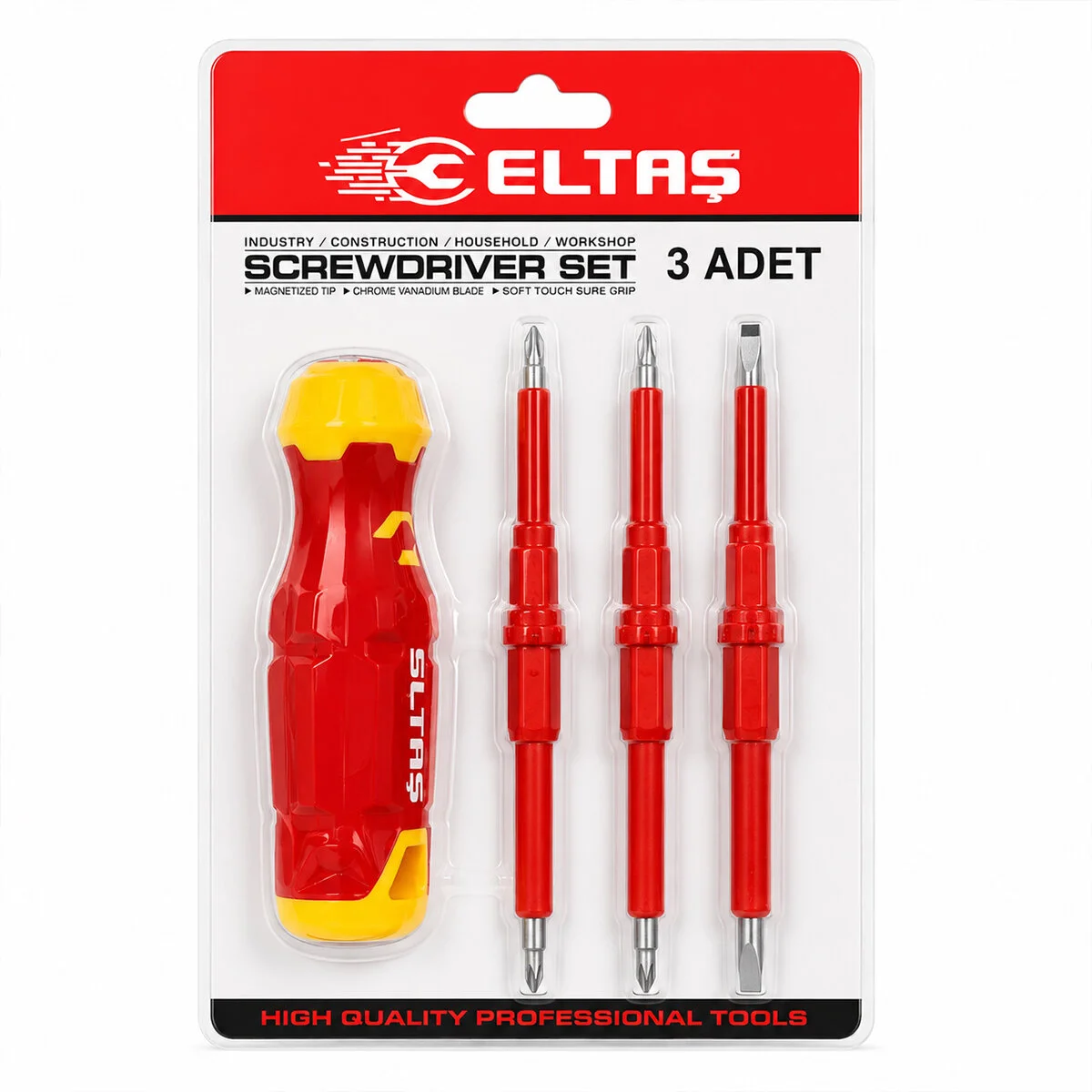 3PCS - Çift Taraflı Uç 3MM-5MM-6MM Ergonok Sap Elektrikli Tornavida Seti LRD-144