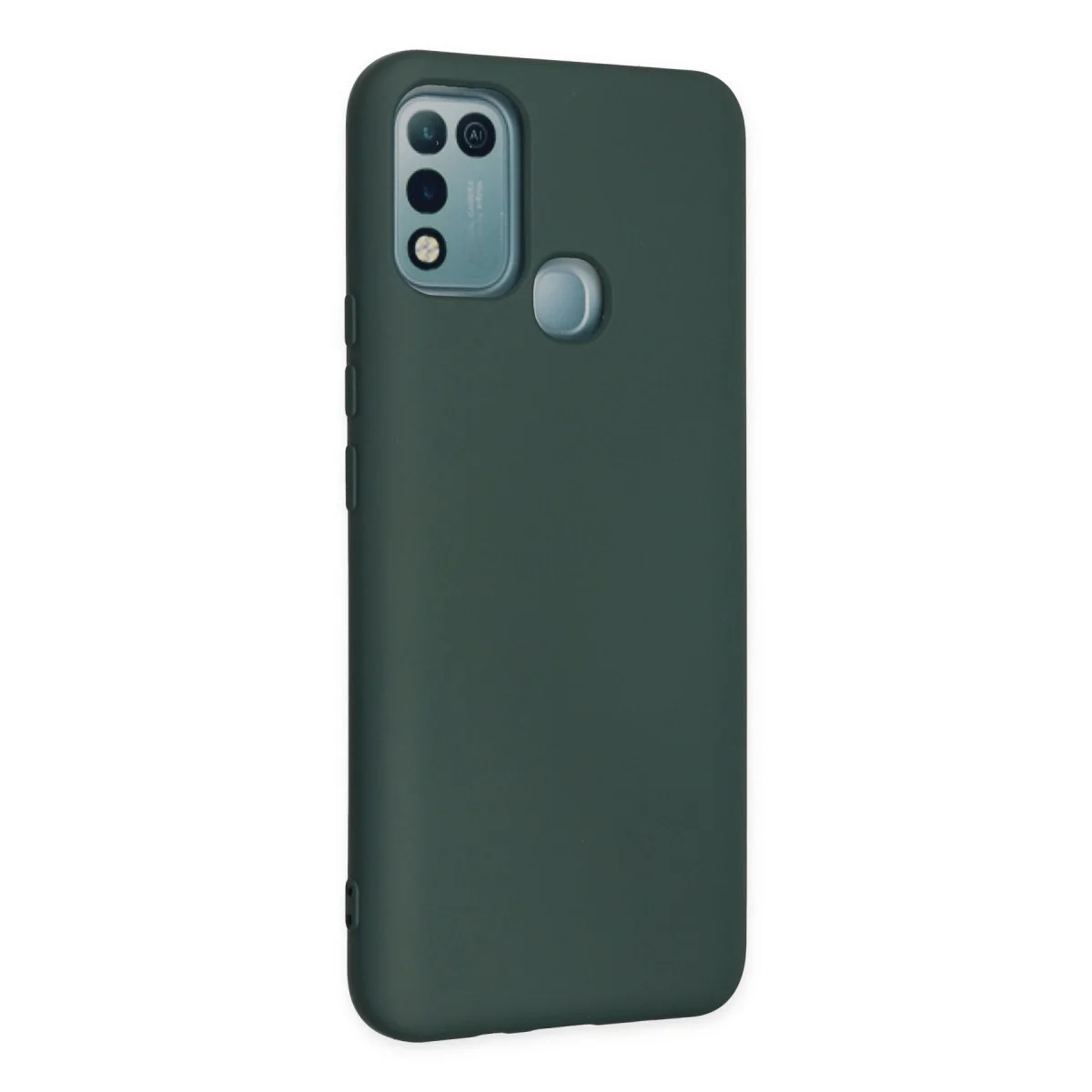 İnfinix Hot 10 Play Kılıf Nano İçi Kadife Silikon - Koyu Yeşil görsel 2